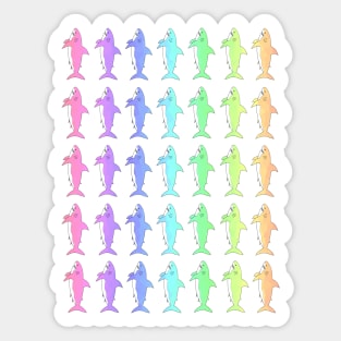 COLORFUL Shark Pattern Sticker